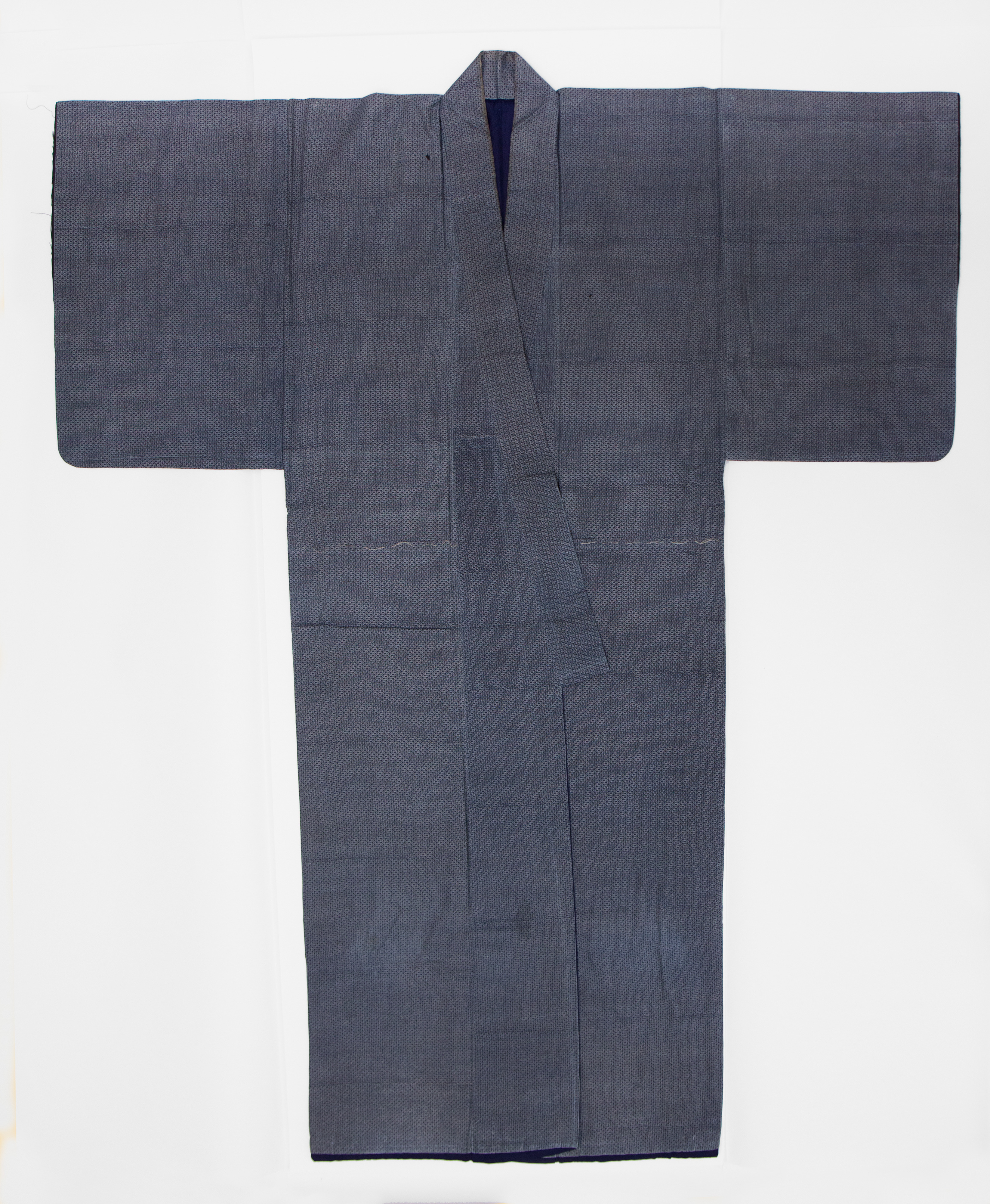 Flattened Grey Dotted Japanese Kimono
