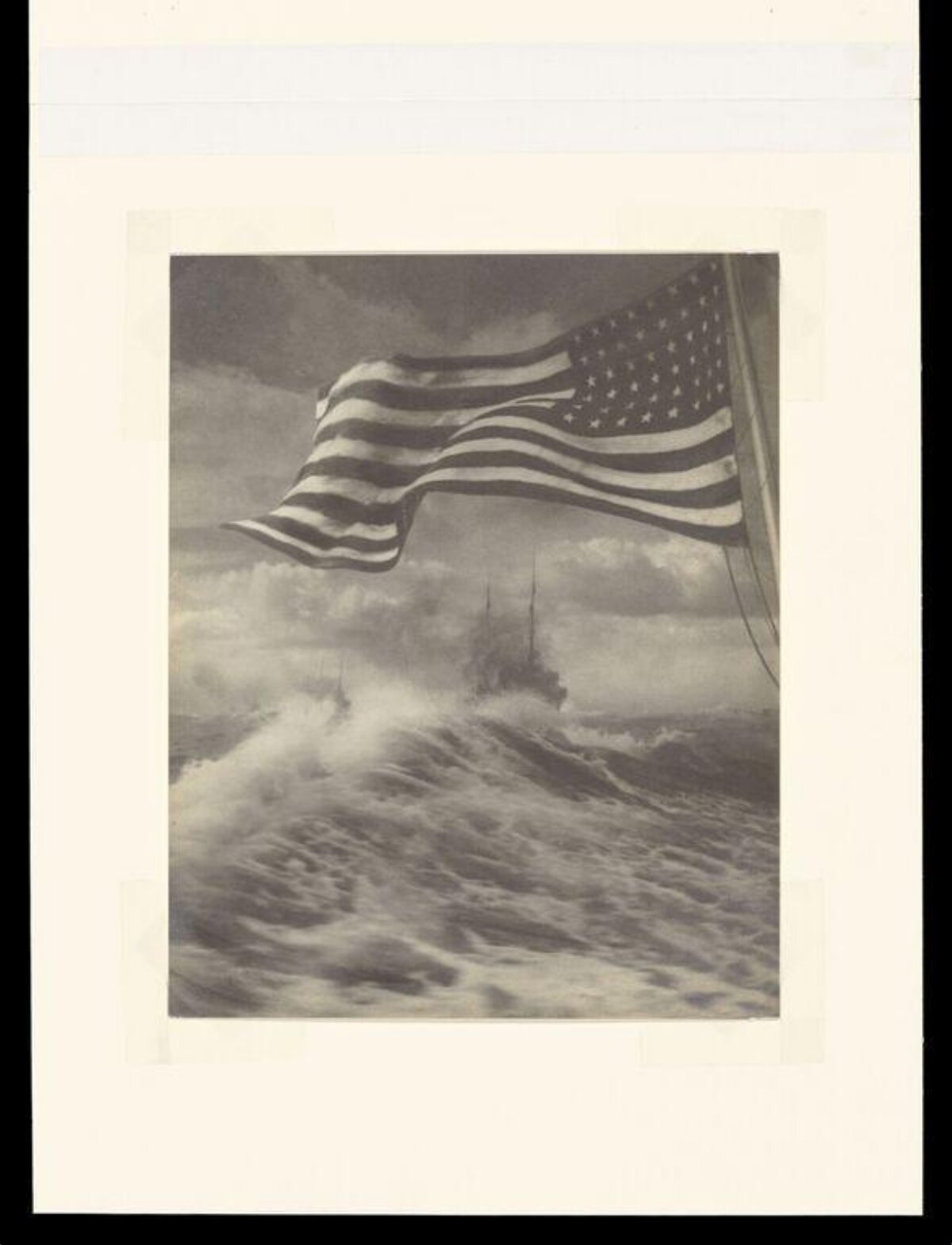 American Flag Over Stormy Sea
