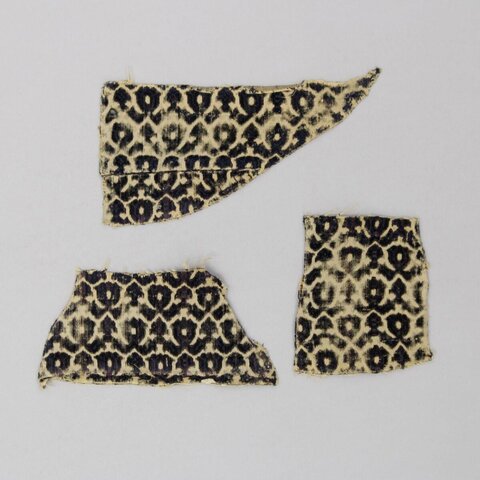 Three Patterned Antique Fabric Fragments