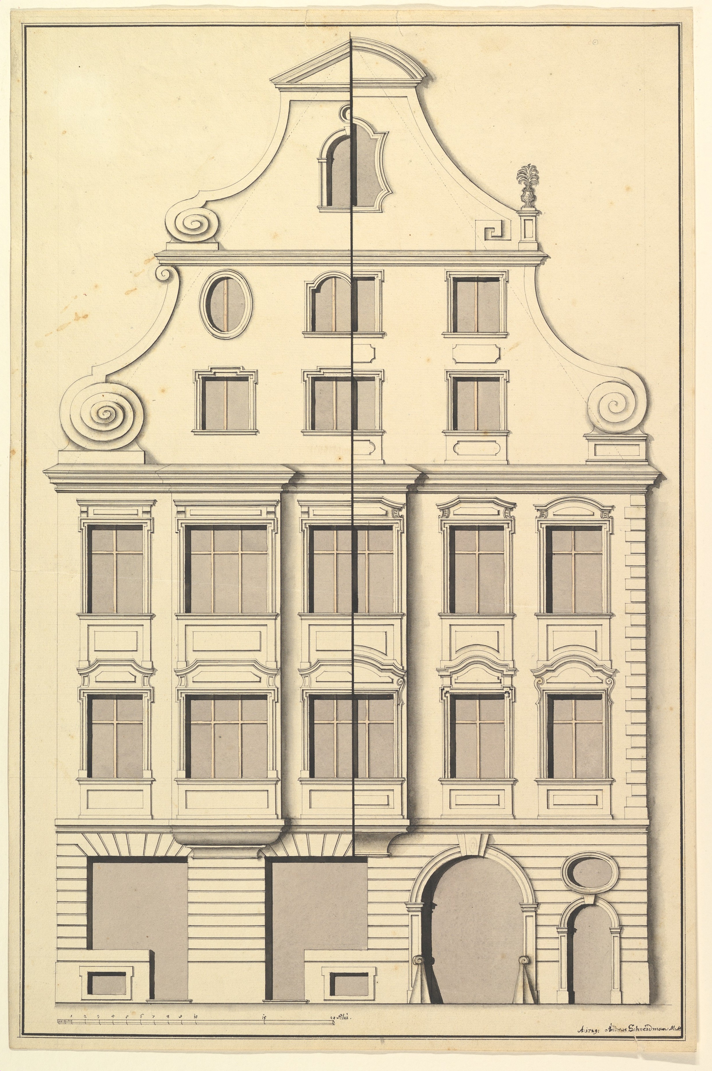 Architectural Drawing of Building Facade