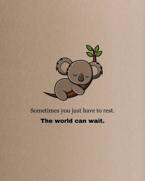 Sleeping Koala Rest Quote