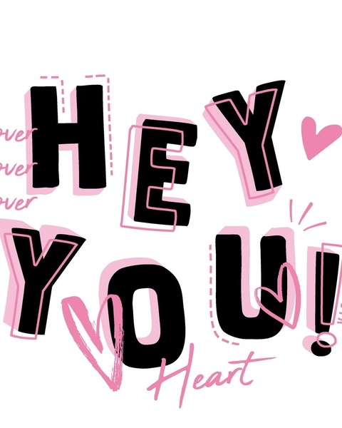 Hey You Heart Romantic Graphic