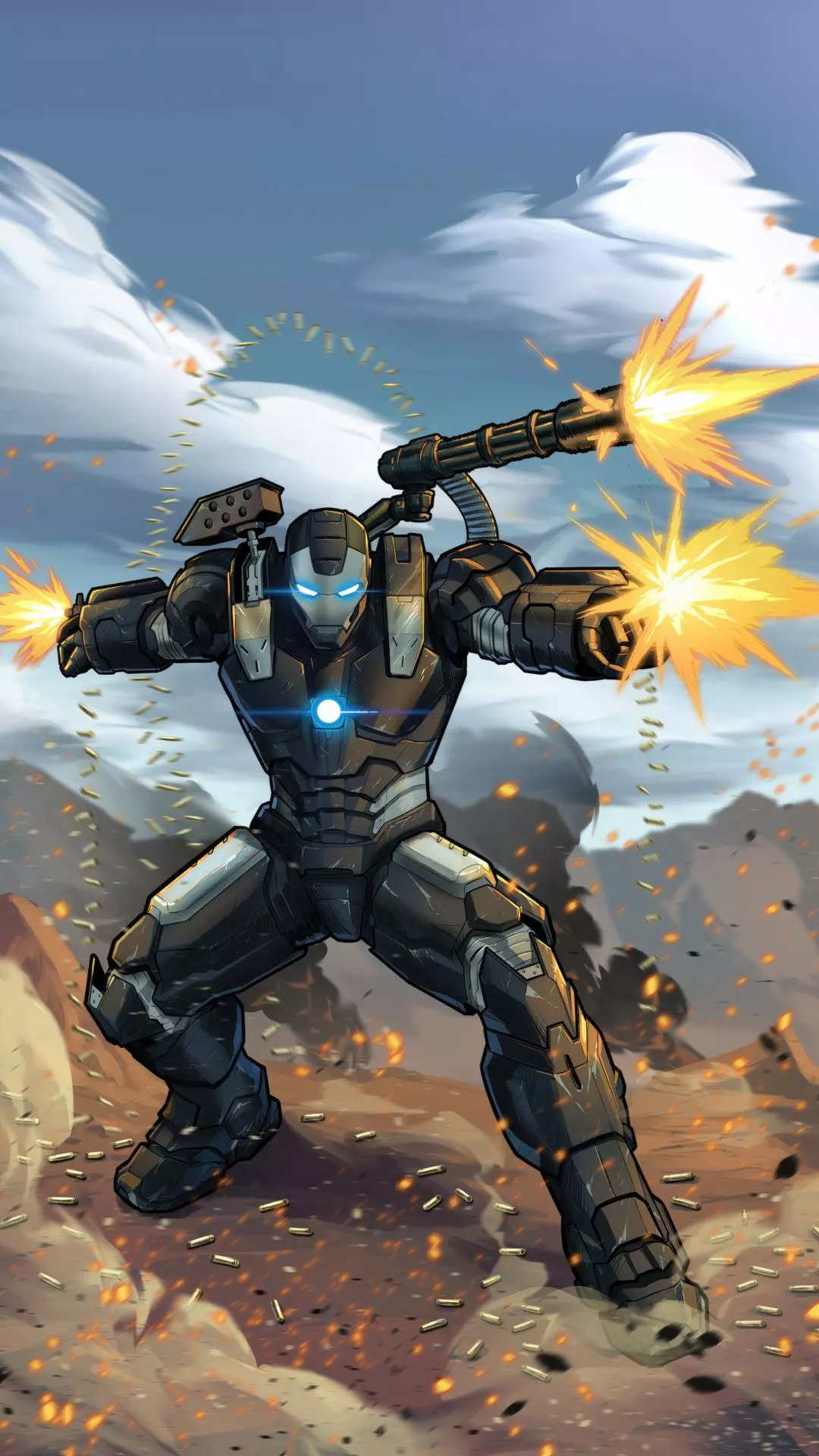 War Machine Firing on Battlefield