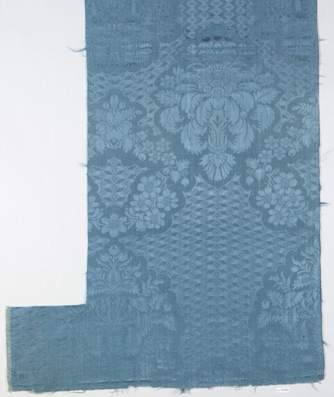 Blue Damask Floral Textile Sample