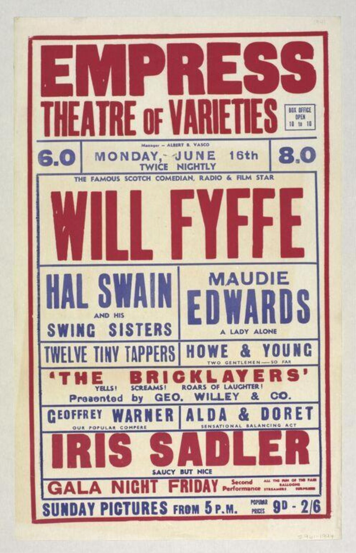 Empress Theatre Varieties Show Poster