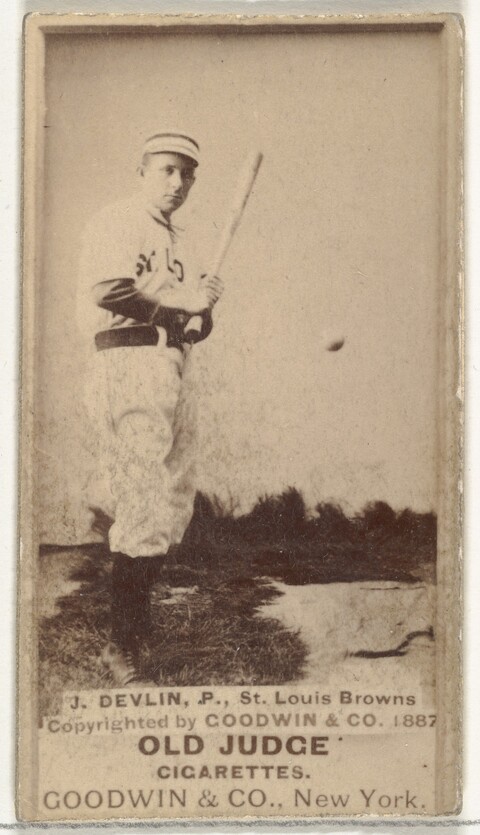 1887 J. Devlin Old Judge Baseball Card