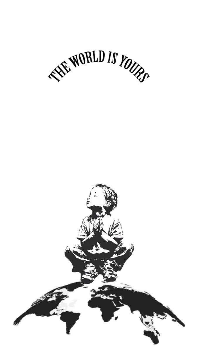 Praying Child On Globe 'The World Is Yours'