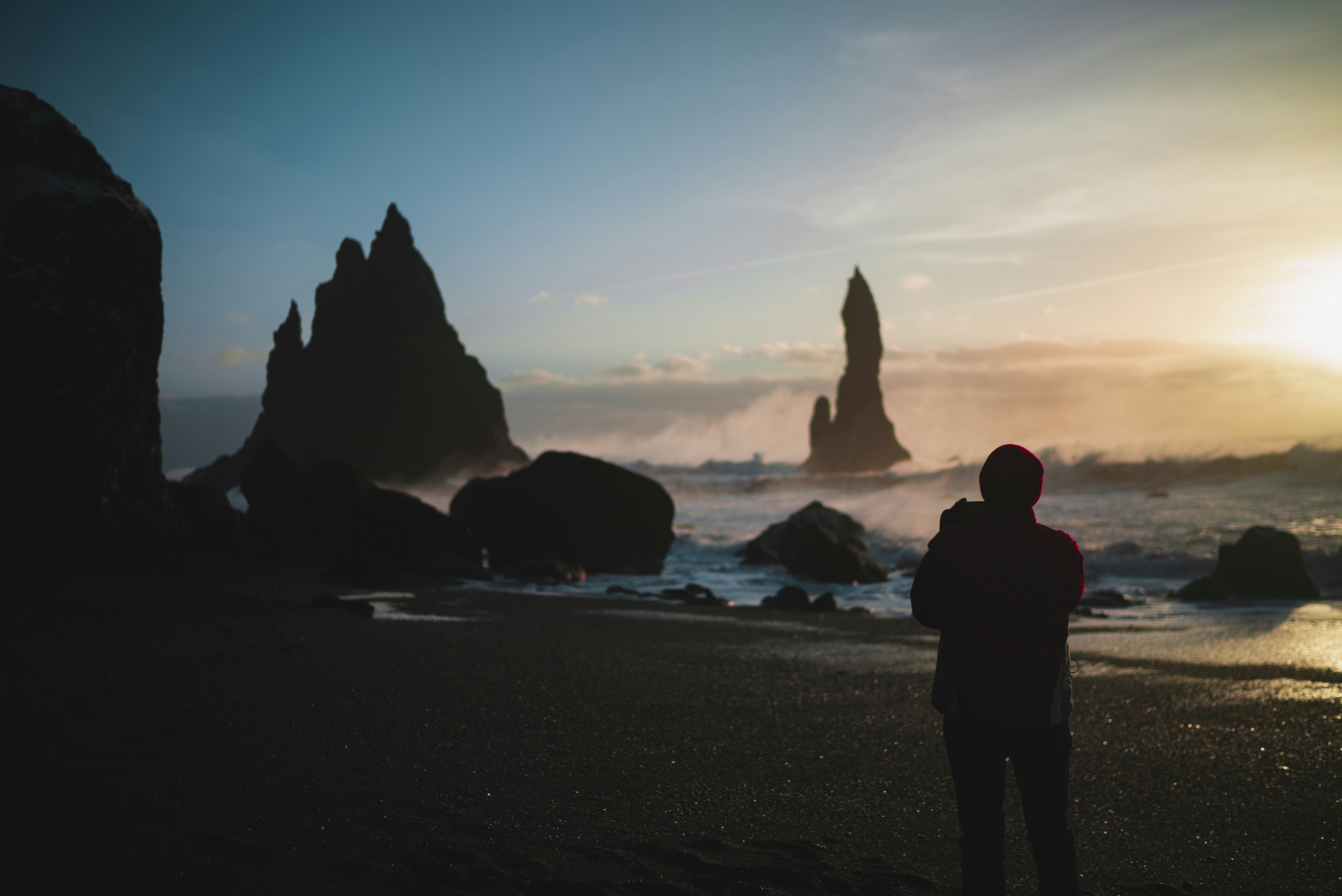 Photographer at Black Sand Beach