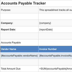 Accounts Payable Tracker