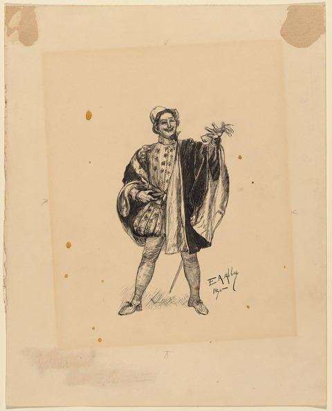 Ink Sketch of Man in Historical Costume