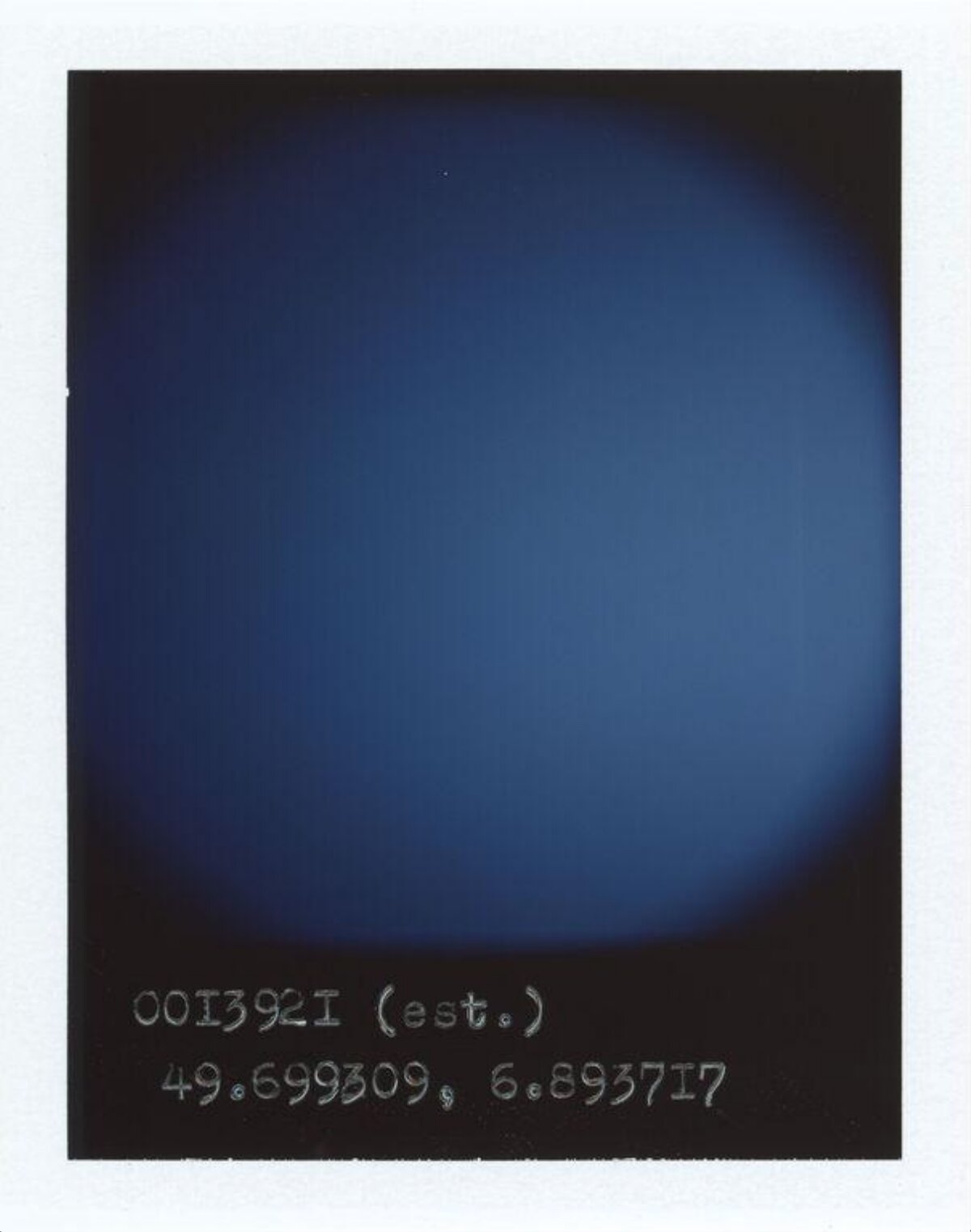 Blue Gradient Polaroid With Coordinates