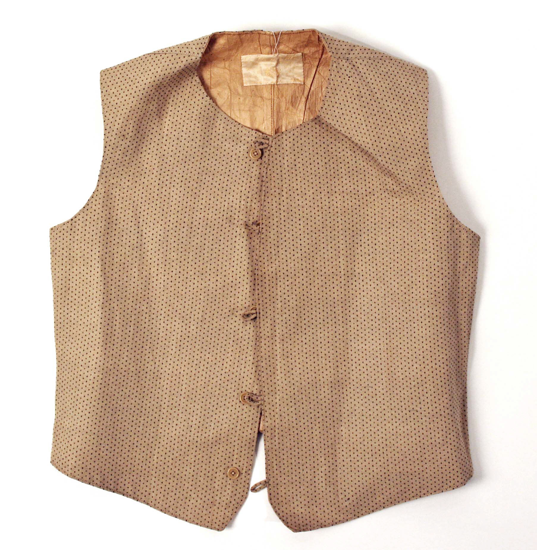 Vintage Beige Polka Dot Waistcoat