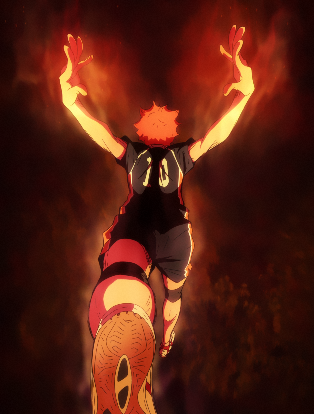 Hinata Shoyo Leaping for Volleyball