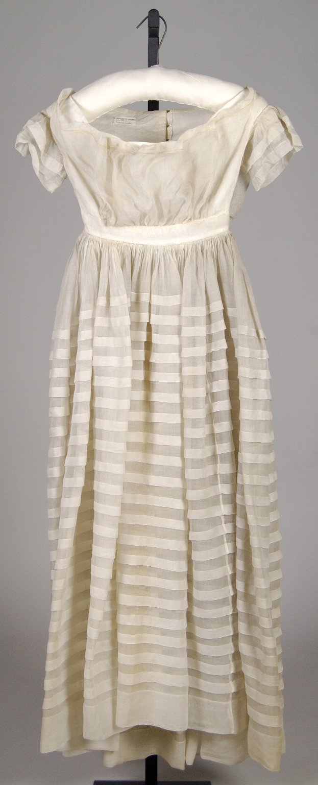 Vintage Cream Striped Long Dress
