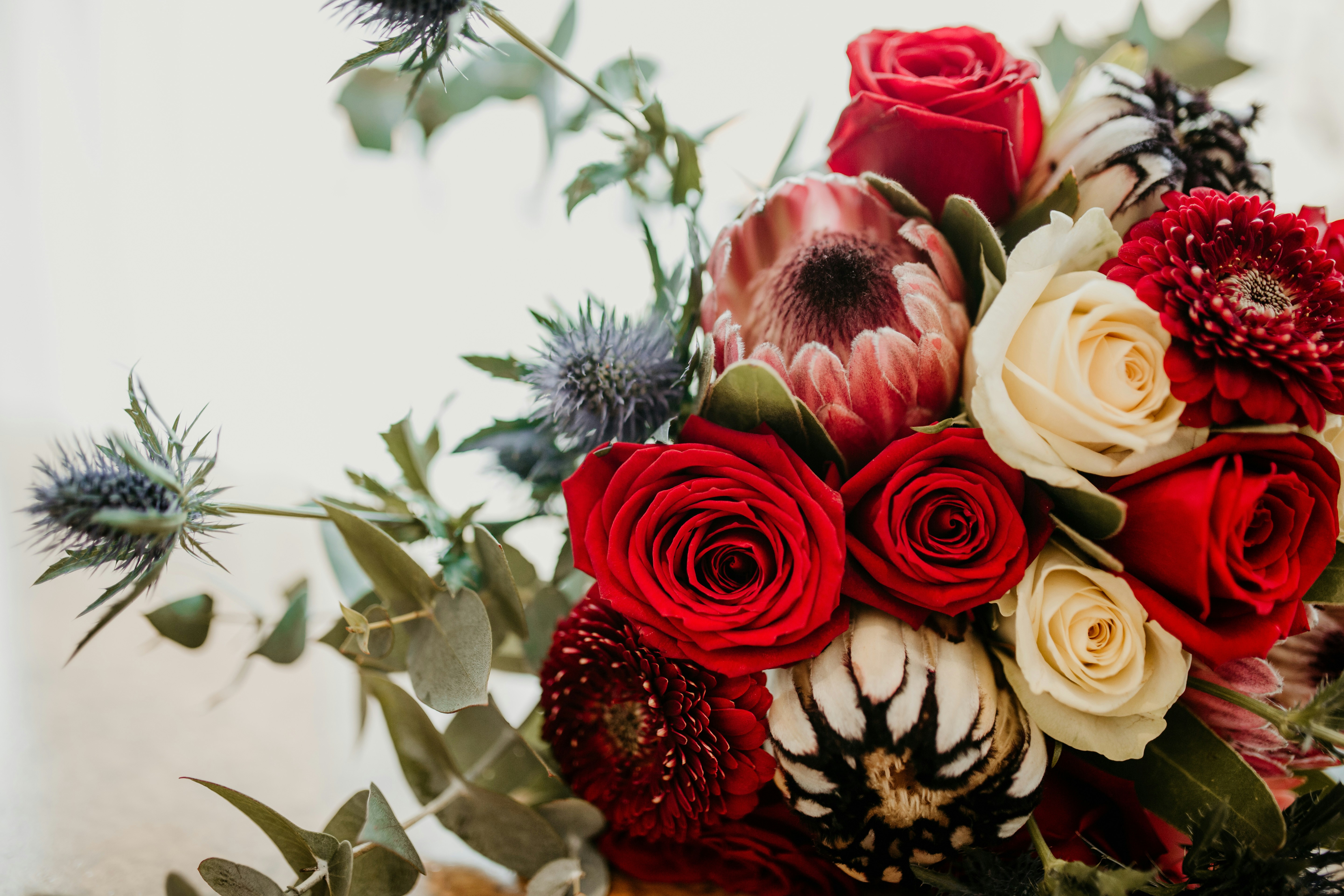 Mixed Red Cream Flower Bouquet
