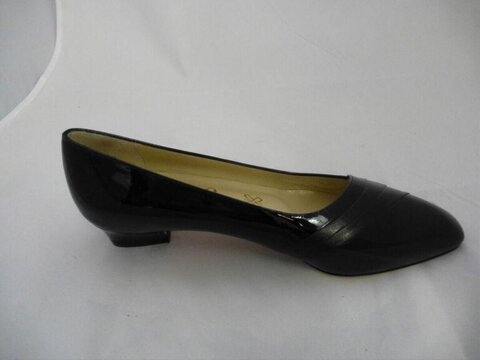 Black Patent Leather Low Heel Pump