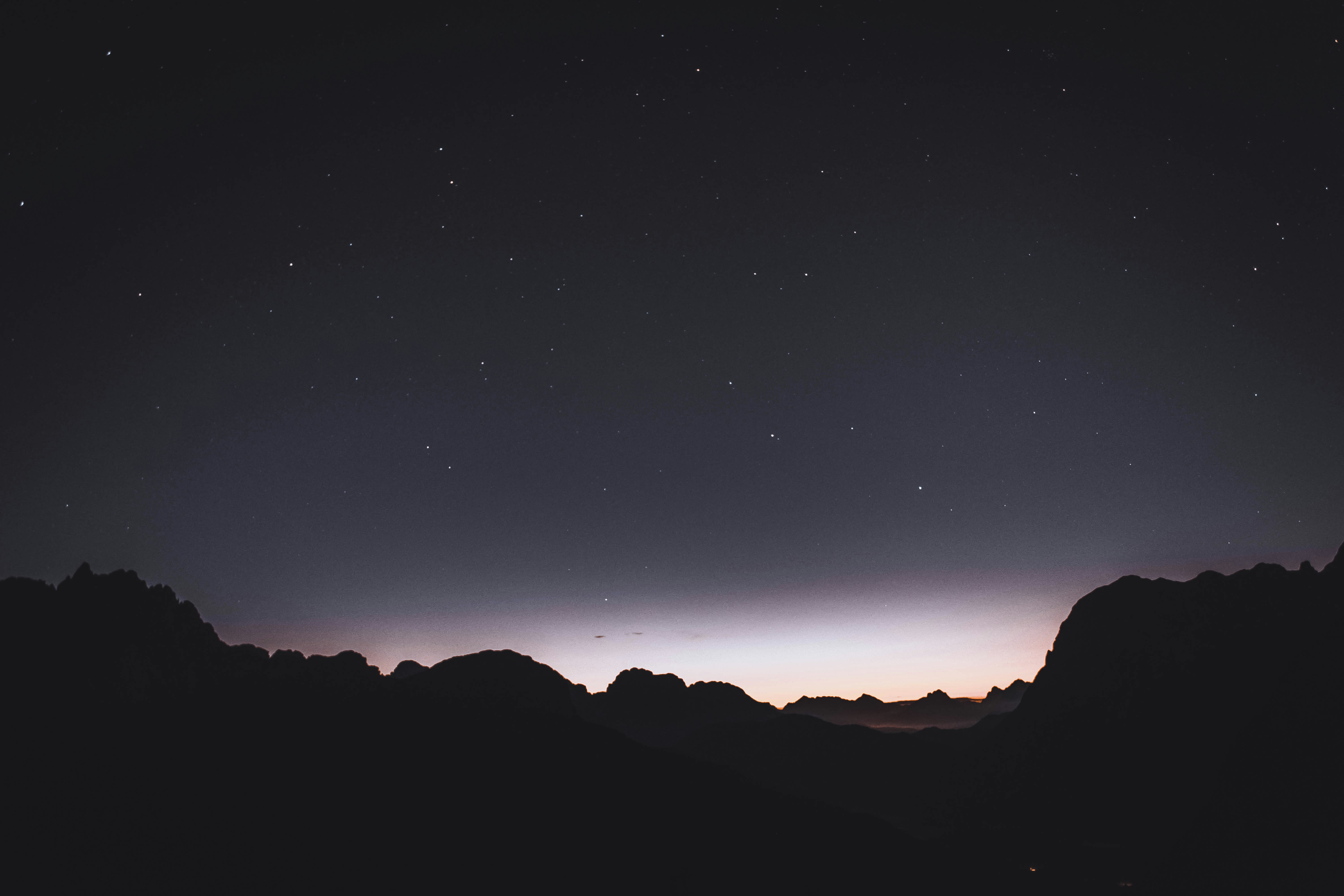 Starry Night Over Mountain Ridges