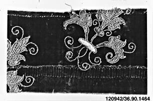Black Embroidered Textile Fragment