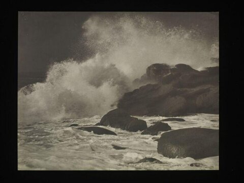 Waves Crashing on Coastal Rocks