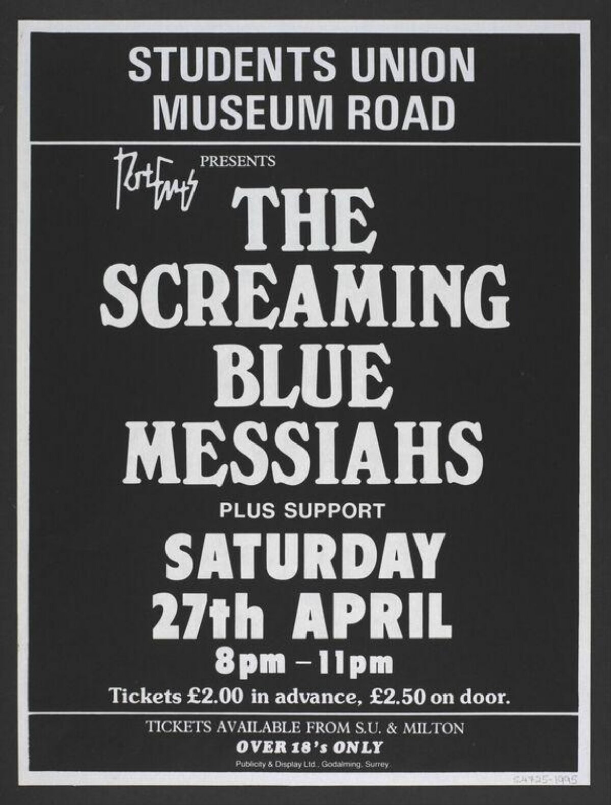 The Screaming Blue Messiahs Gig Poster