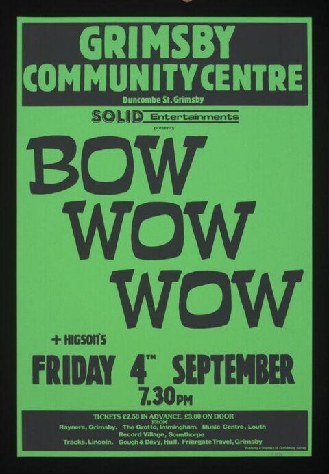 Grimsby Bow Wow Wow Concert Poster