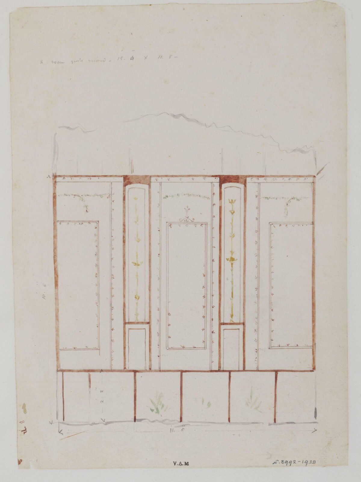 Antique Interior Wall Design Drawing