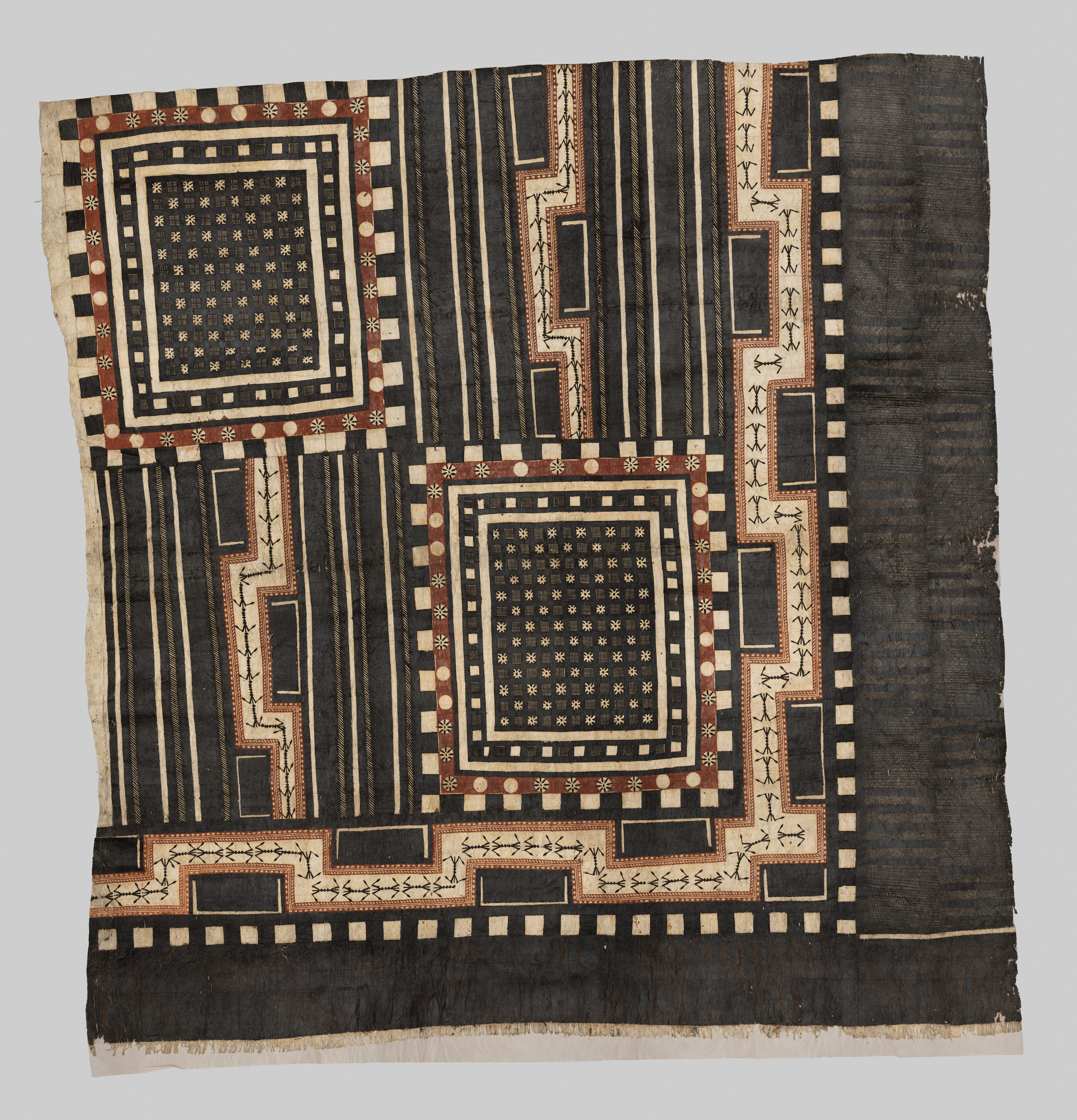Antique Geometric Patterned Traditional Textile