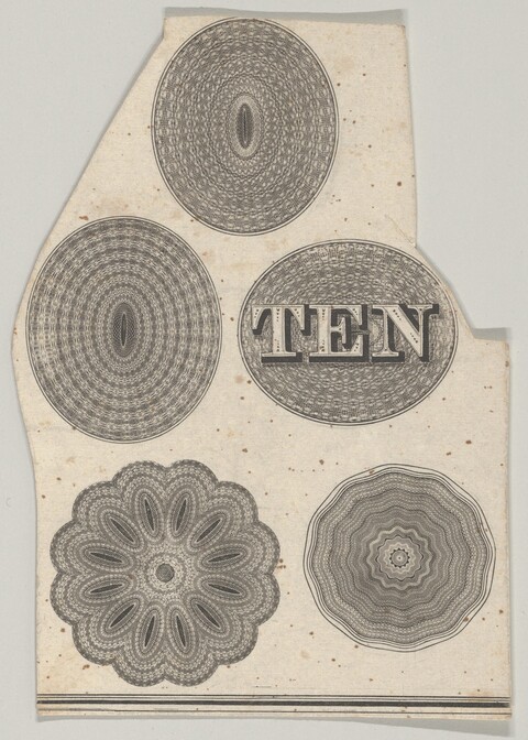 Antique Engraved Banknote Pattern Samples