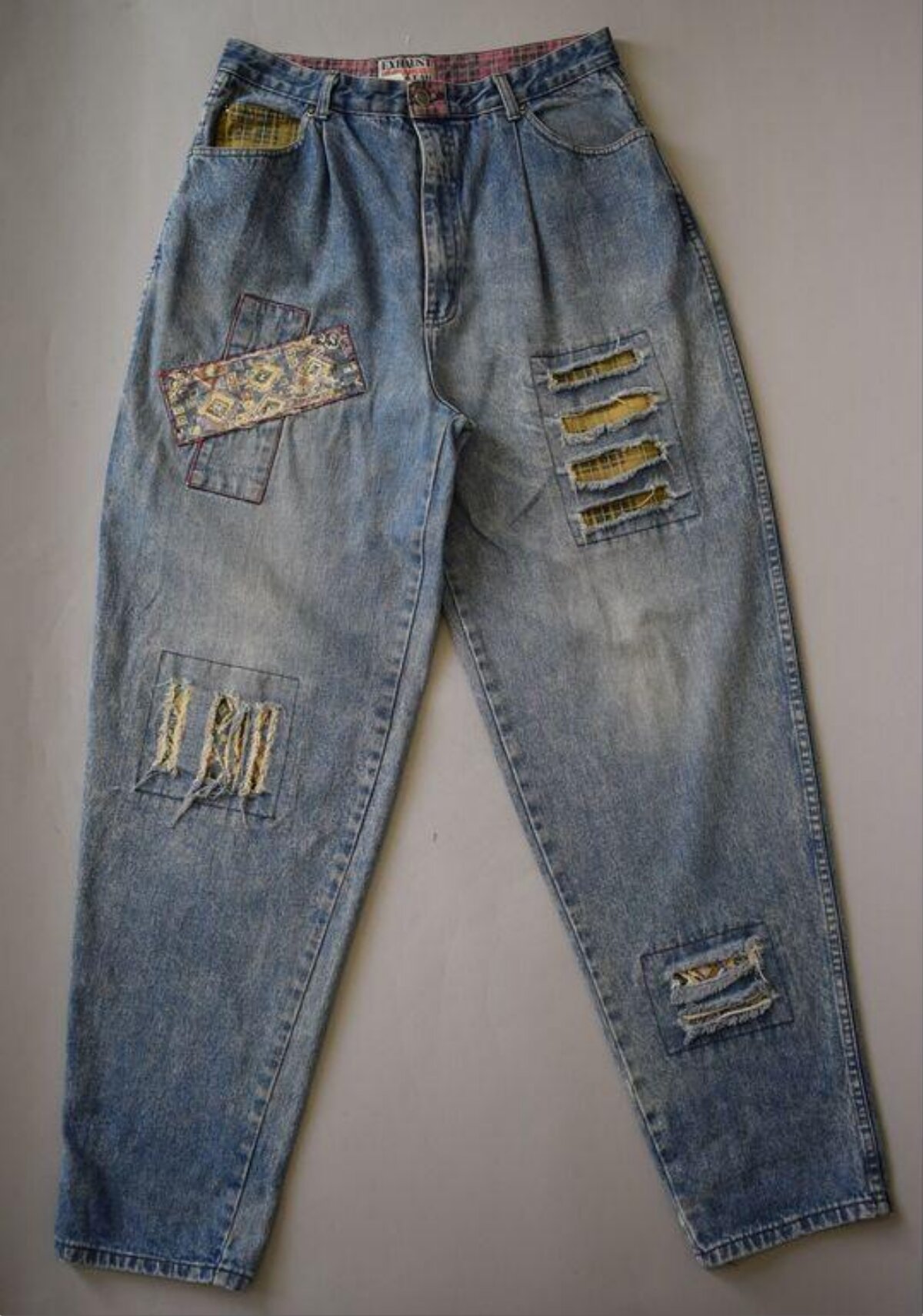 Vintage Patchwork Distressed Jeans