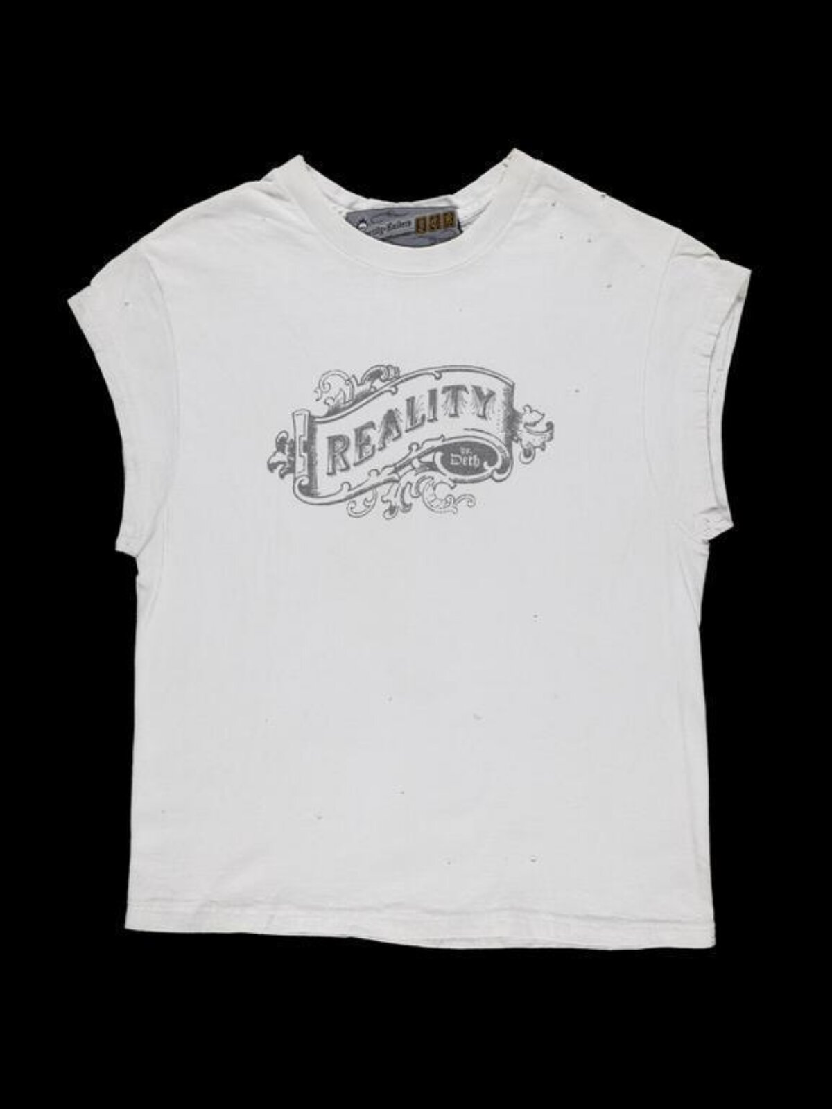 White Printed Sleeveless T-shirt
