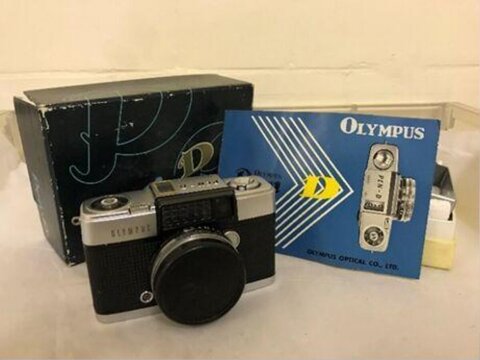 Vintage Olympus Pen D Camera With Original Packaging