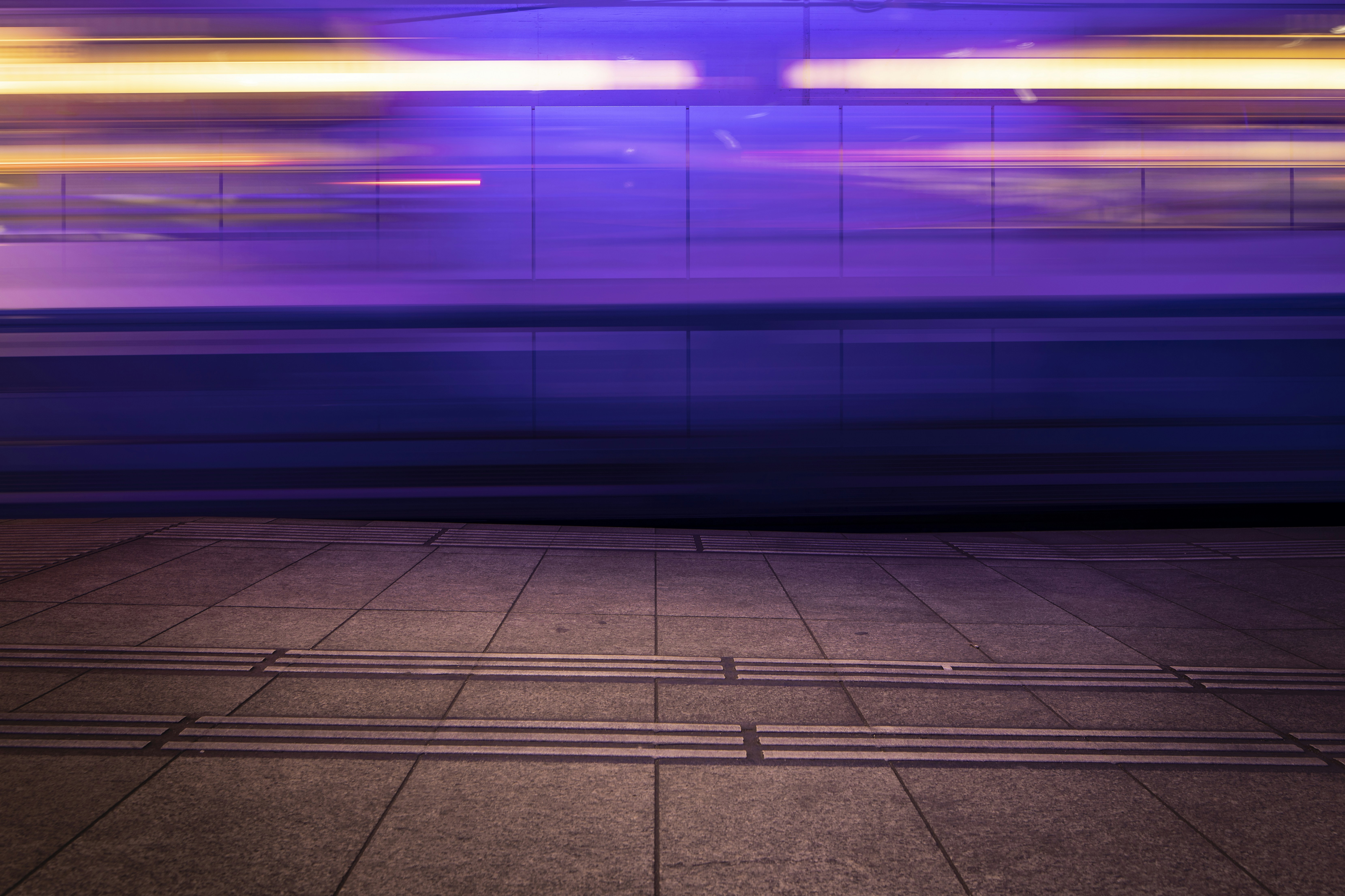 Passing Subway Train at Platform