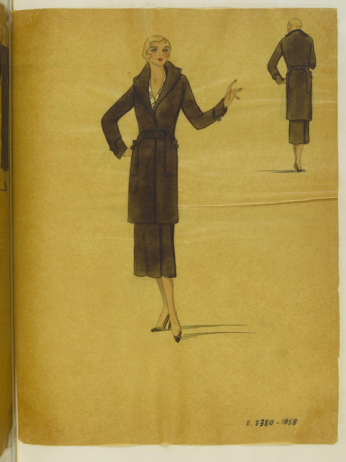 Vintage Women's Suit Fashion Sketch