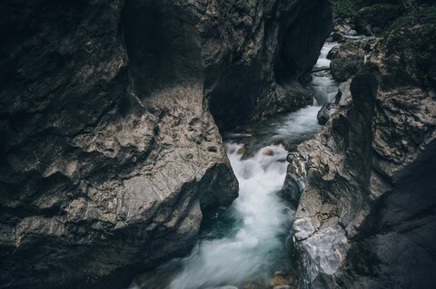 Mountain Gorge Rushing Stream