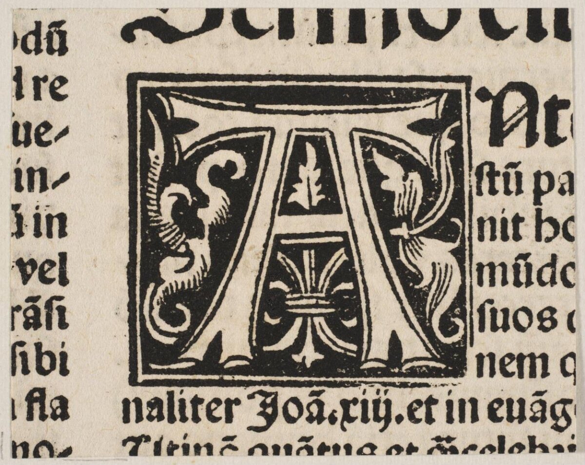 Medieval Decorated Initial Letter A
