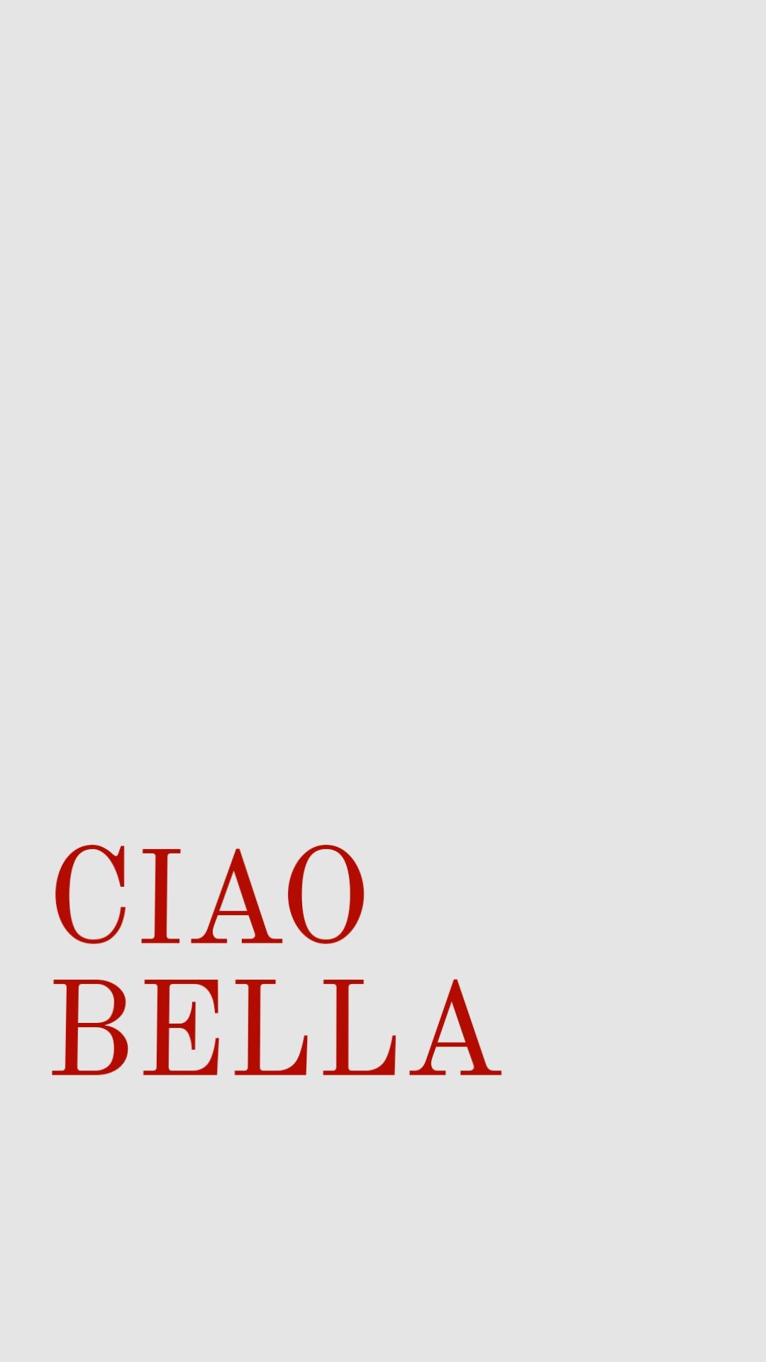 Ciao Bella Minimal Text Design