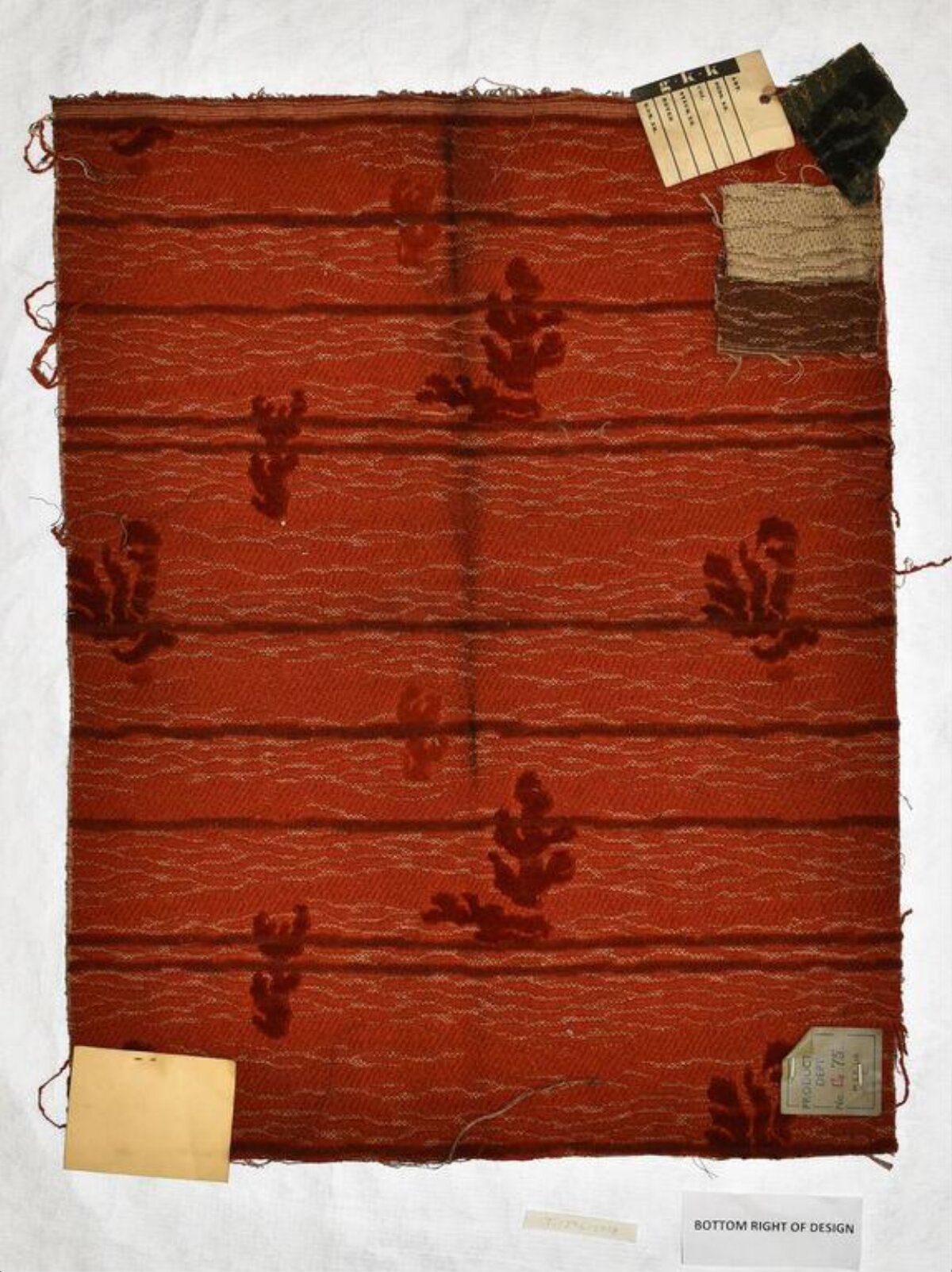 Vintage Red Textile Fabric Sample