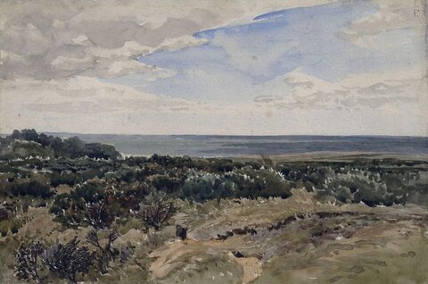 Heath Landscape Watercolor Painting