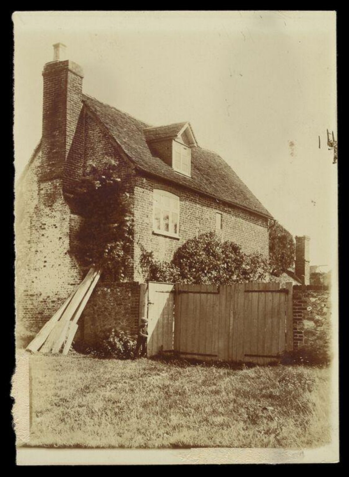 Vintage Photo of a Country Brick Cottage