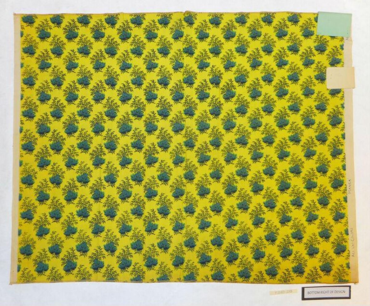 Yellow Green Bush Pattern Fabric Sample