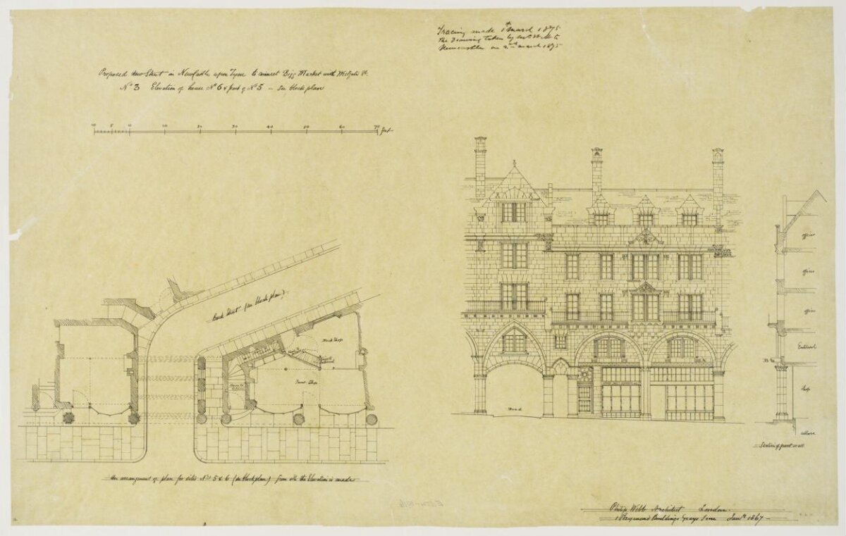 1867 Architectural House Drawing