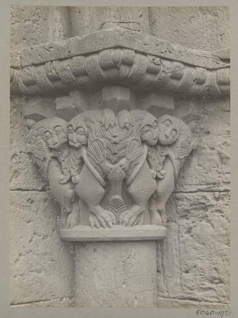 Carved Stone Lion Capital