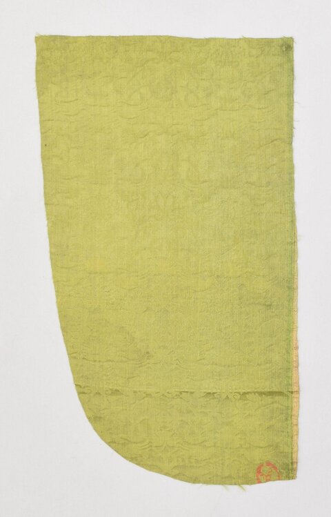 Ancient Green Patterned Silk Fragment