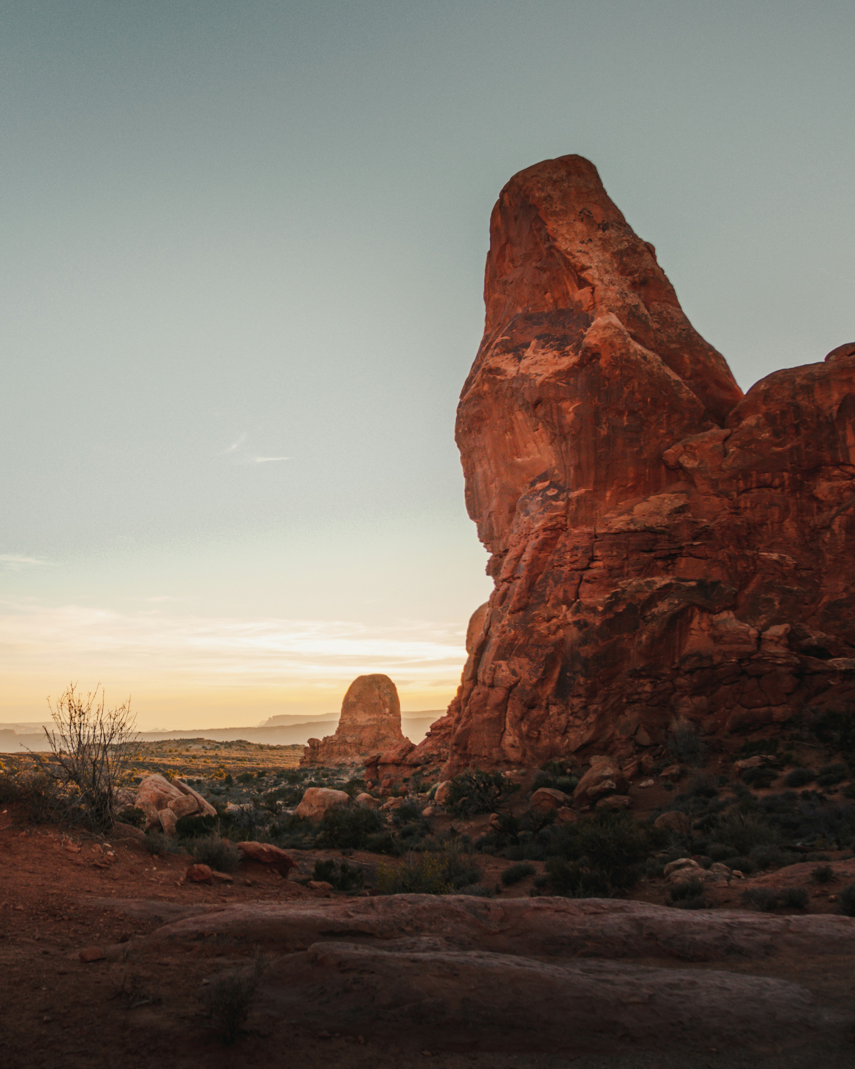 Desert Red Rock at Sunset