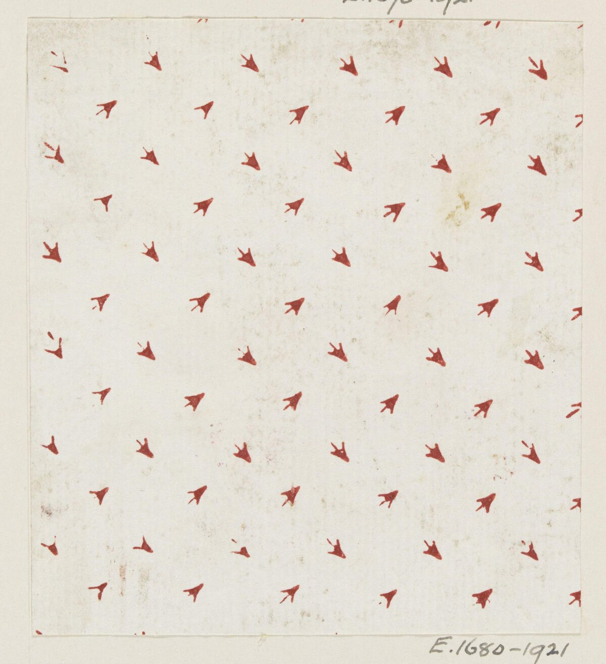 Red Bird Footprint Textile Pattern