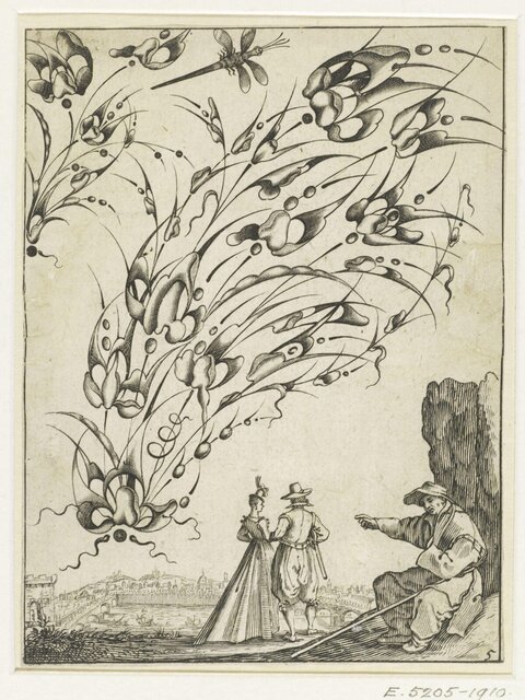 Ornament Engraving with Riverside Figures
