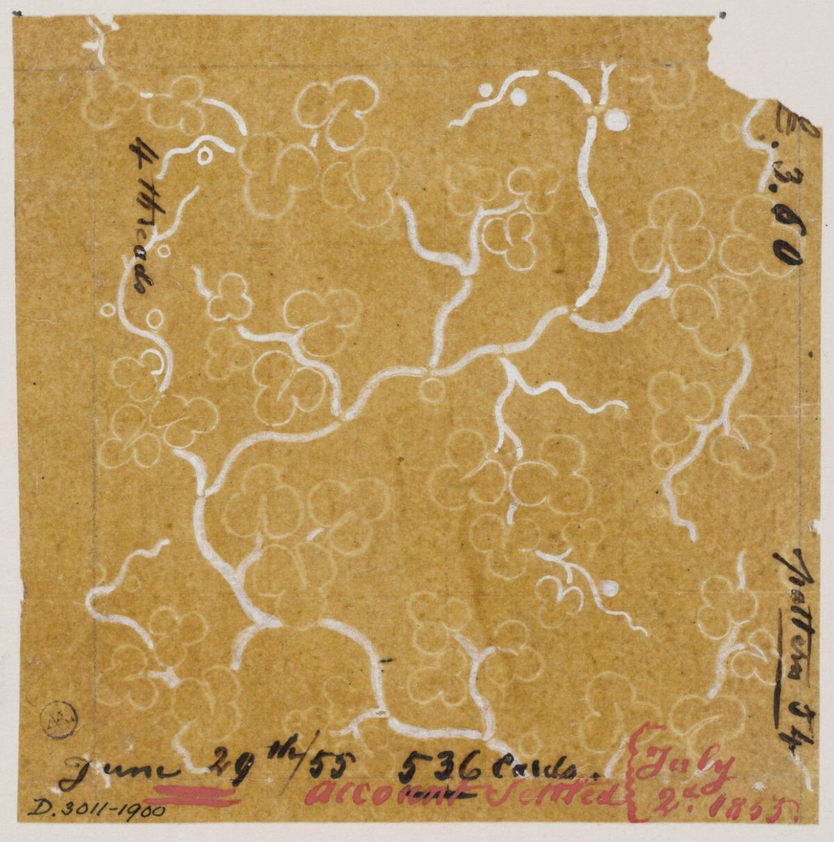 1855 Textile Floral Pattern Sketch