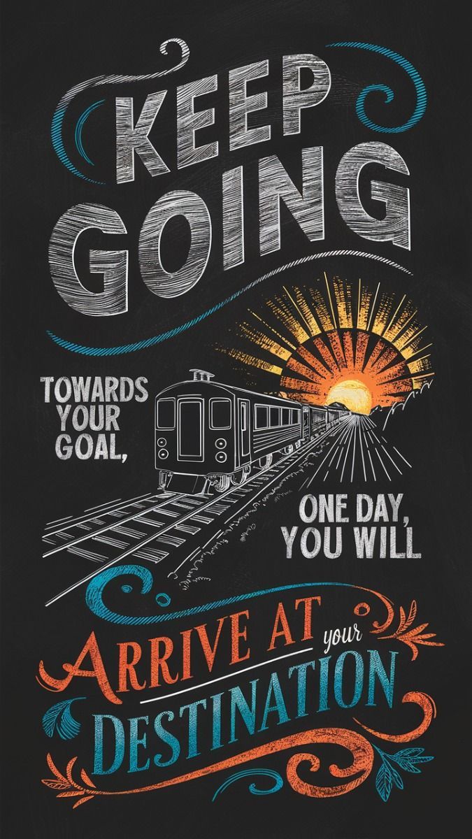 Keep Going Motivational Chalk Art
