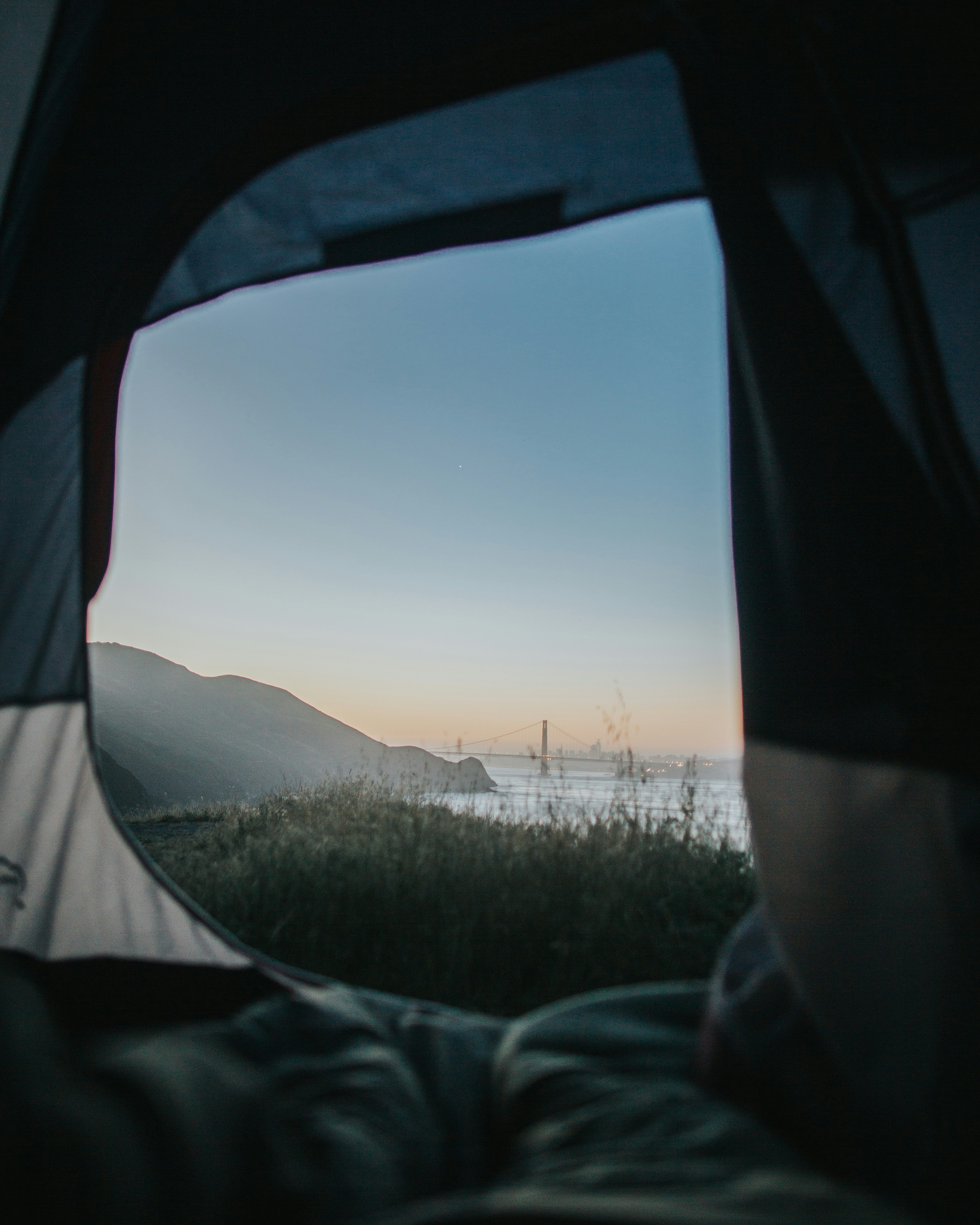 View from Tent of Golden Gate Bridge