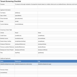 Tenant Screening Checklist